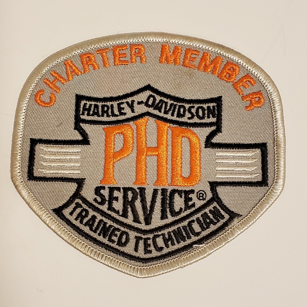 Harley Davidson Charter Member PHD Service Trained Technician 4" Patch Gray